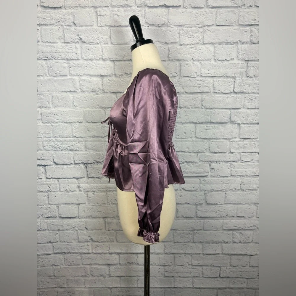 NWT Altar’d State Lavender Satin Top size XS - Picture 6 of 6